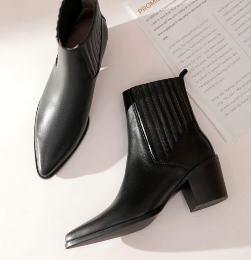 Arlette Booties Do Kostek - Czarny krótki plusz
