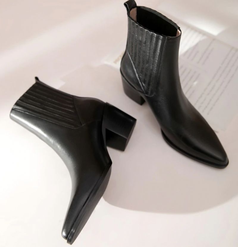 Arlette Booties Do Kostek - Czarny krótki plusz