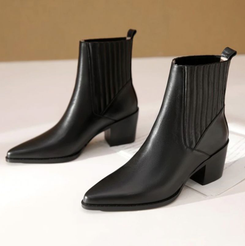 Arlette Booties Do Kostek - Czarny krótki plusz