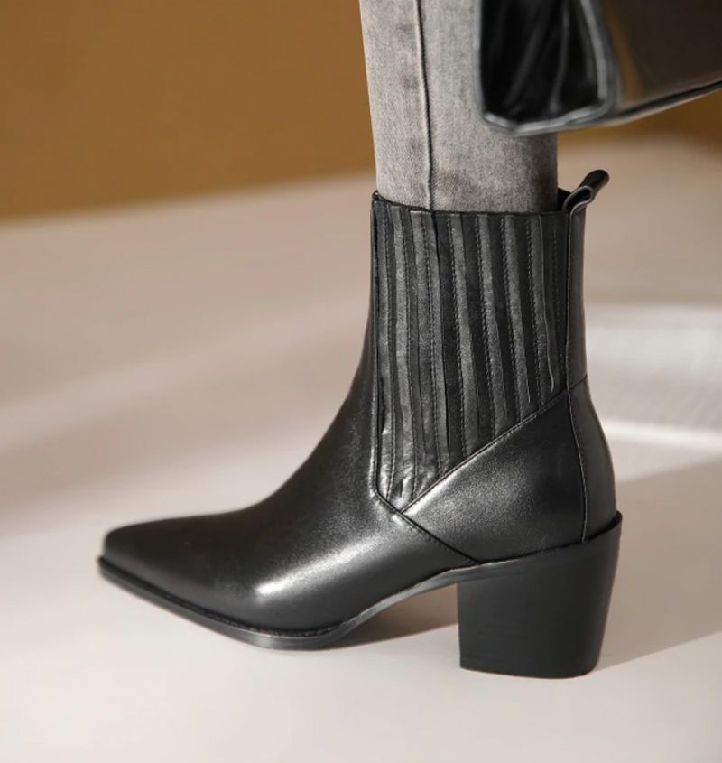 Arlette Booties Do Kostek - Czarny krótki plusz