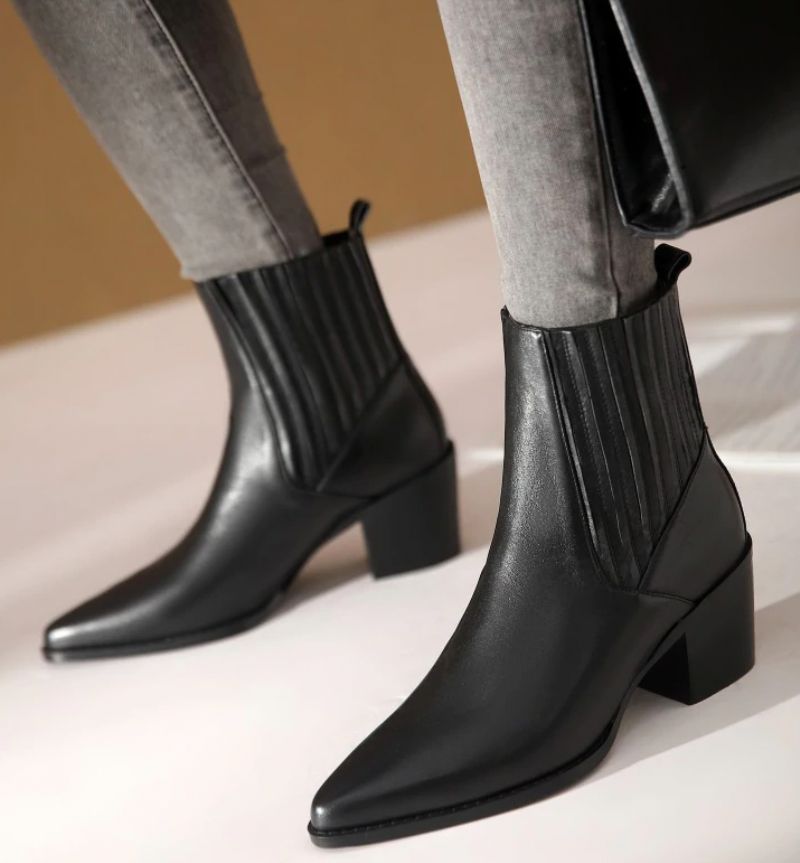Arlette Booties Do Kostek - Czarny krótki plusz