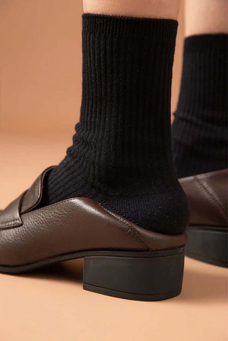 Armenia Damskie Płaskie Buty Typu Loafer Z Kwadratowym Noskiem - Kawowy