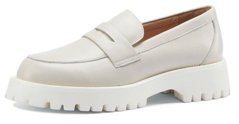 Aroa Damskie Buty Typu Leather Platform Loafer - Beżowy