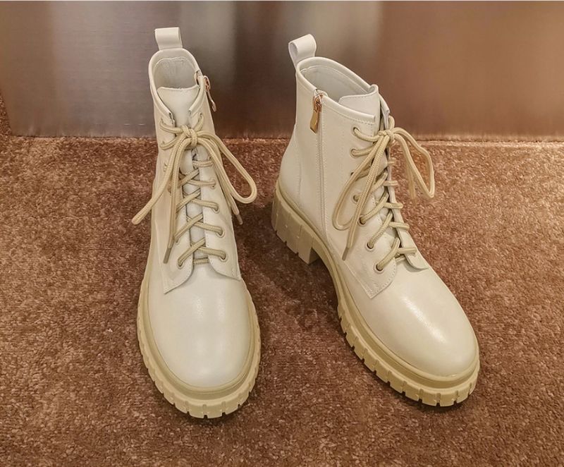 Arrieta Boots Ankle Height - Beżowy krótki plusz