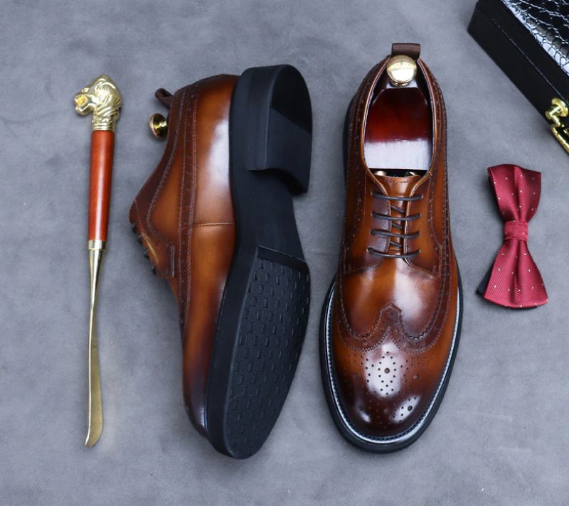 Arrubal Męskie Buty Oxford - Czarny