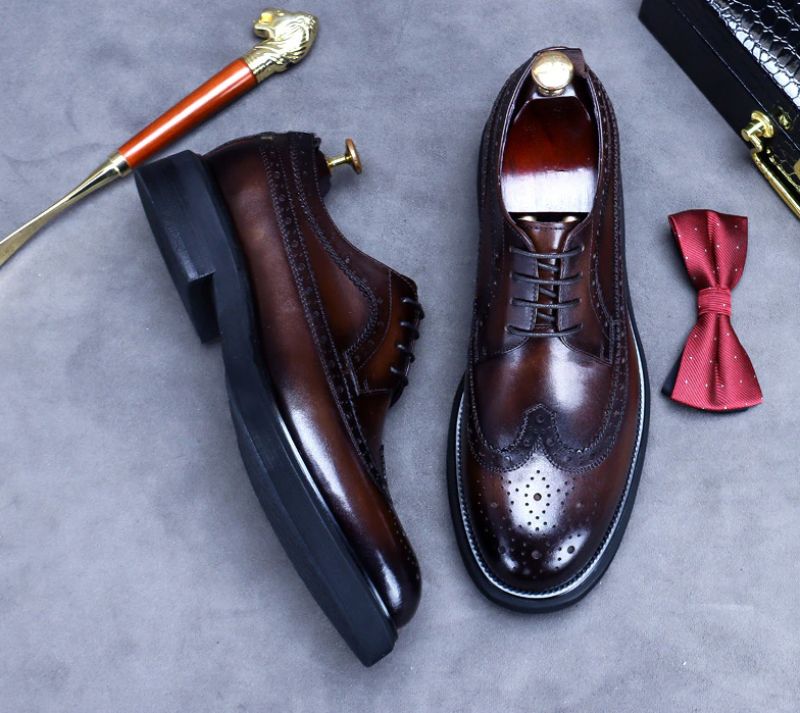 Arrubal Męskie Buty Oxford - Czarny