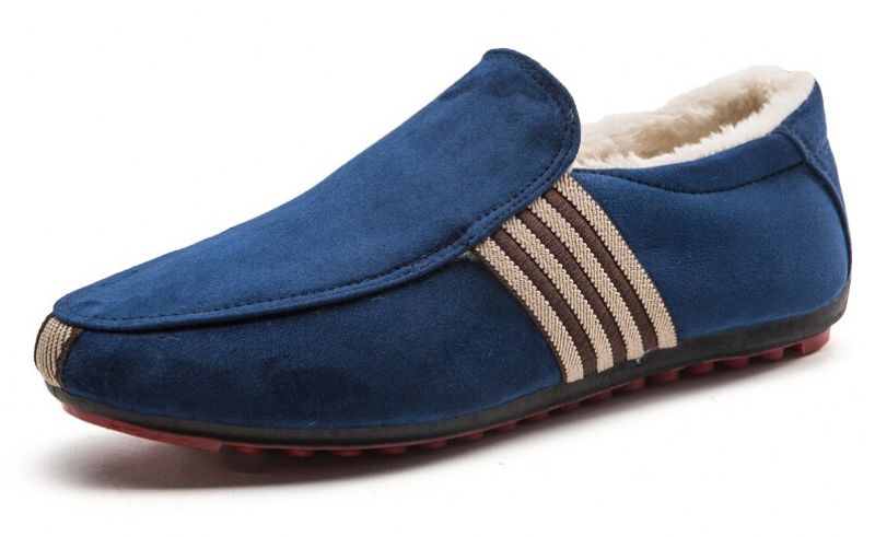 August Męskie Mokasyny Buty Codzienne - Czarne Futro