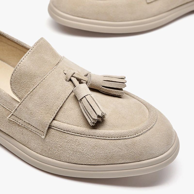 Bacilos Damskie Płaskie Buty Bez Sznurówek - Beżowy