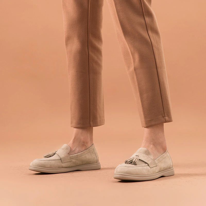 Bacilos Damskie Płaskie Buty Bez Sznurówek - Beżowy