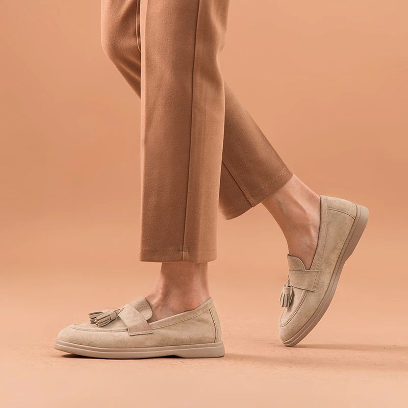 Bacilos Damskie Płaskie Buty Bez Sznurówek - Beżowy