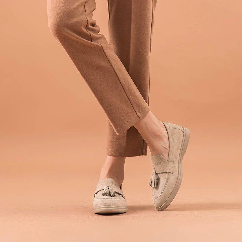 Bacilos Damskie Płaskie Buty Bez Sznurówek - Beżowy