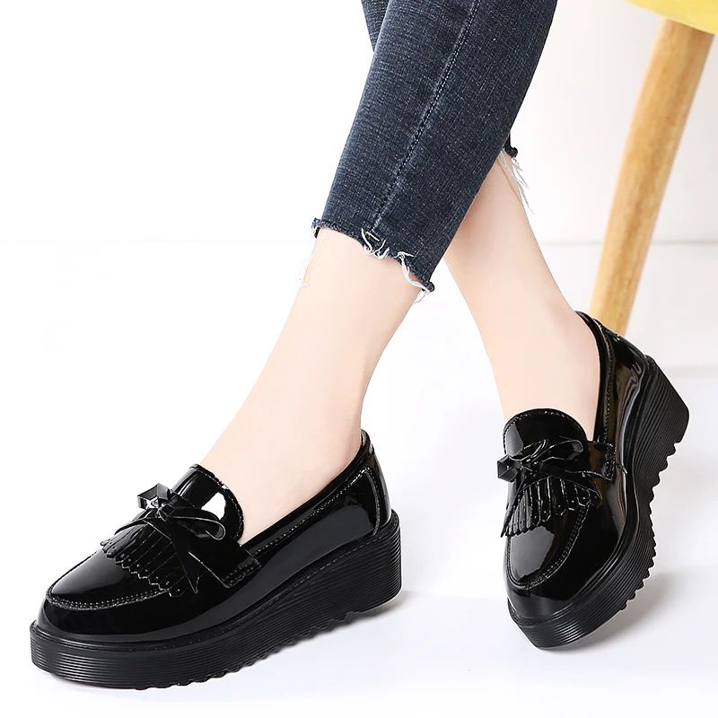 Baratta Damskie Lakierowane Buty Oxford - Czarny