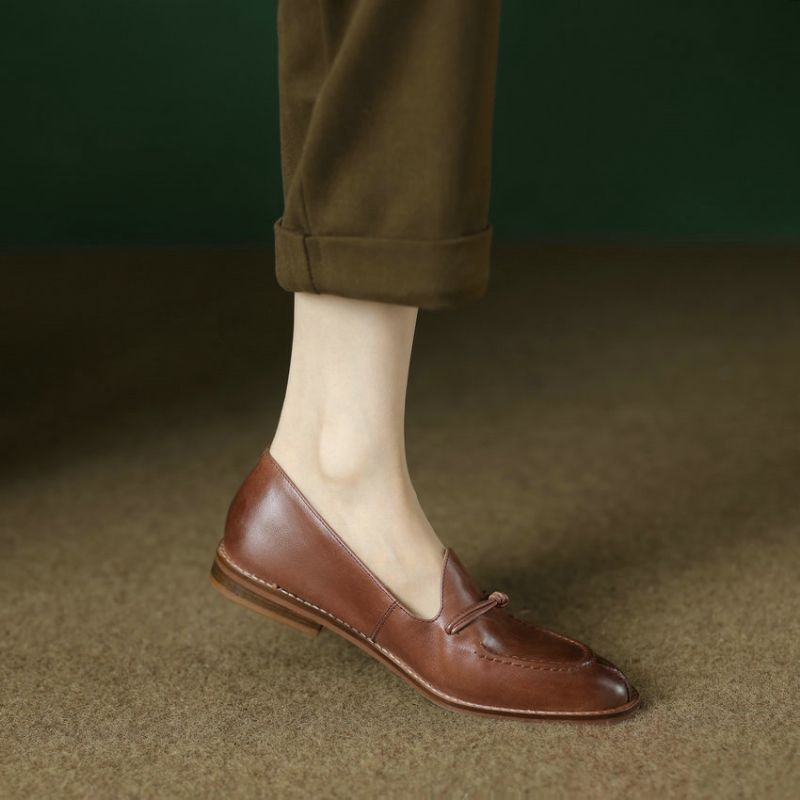 Barbara Damskie Casual Flats Loafers - Czarny