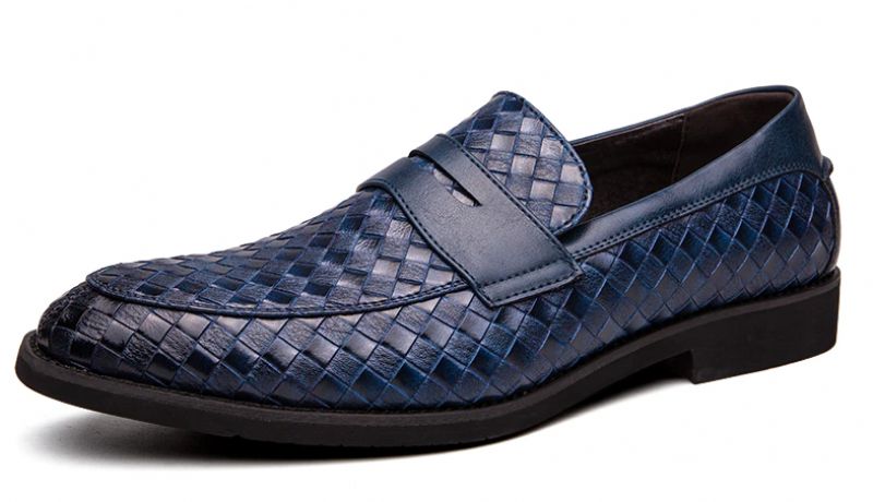 Barot Męskie Mokasyny Buty Wizytowe - Niebieski
