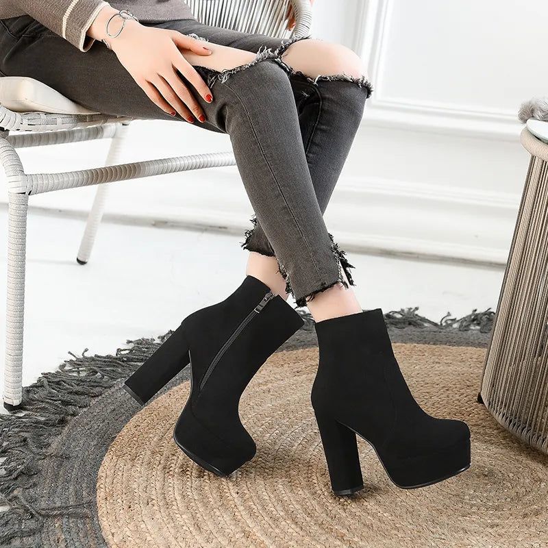 Bea Damskie Buty Do Kostki - Czarny