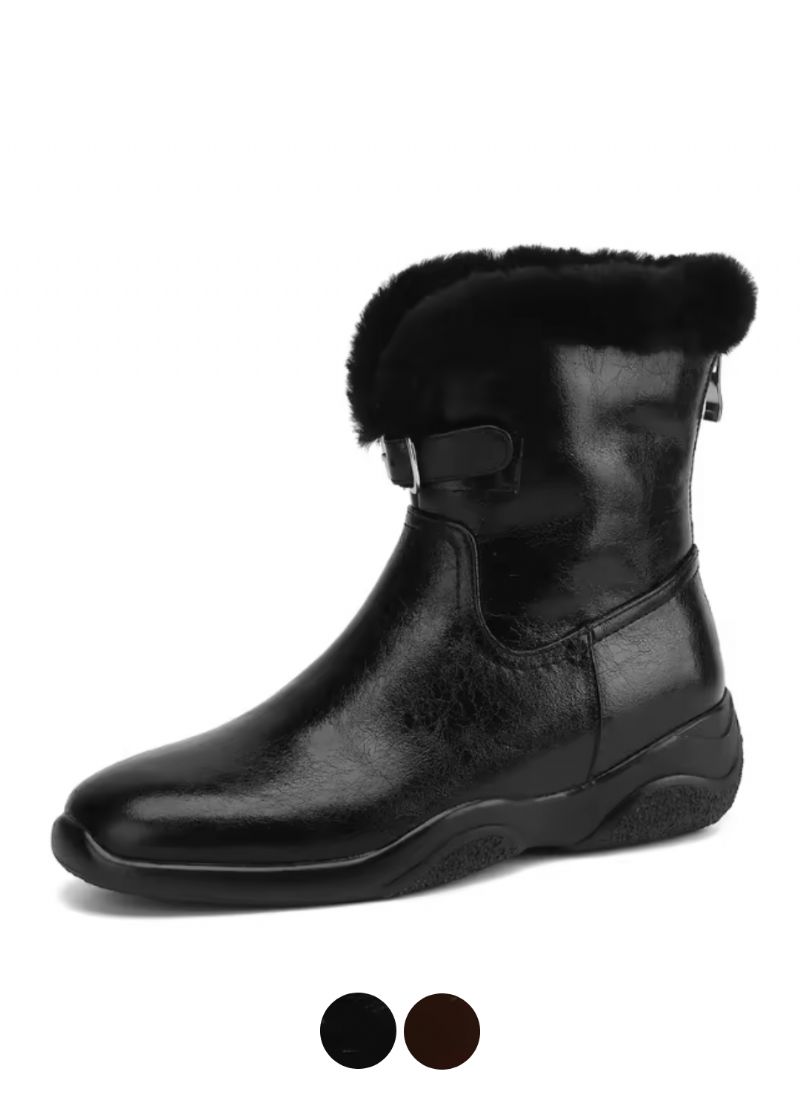 Belen Damskie Wełniane Skórzane Buty Do Kostki