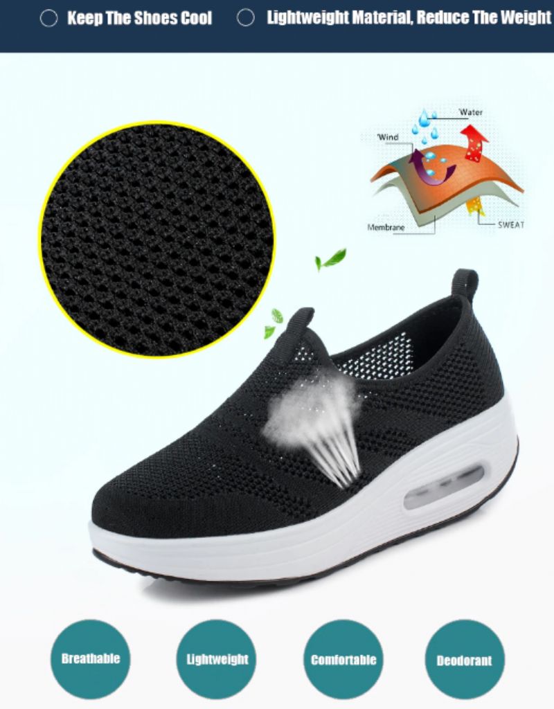 Bennu Damskie Buty Platformowe Do Chodzenia Na Platformie Czarne - Czarny