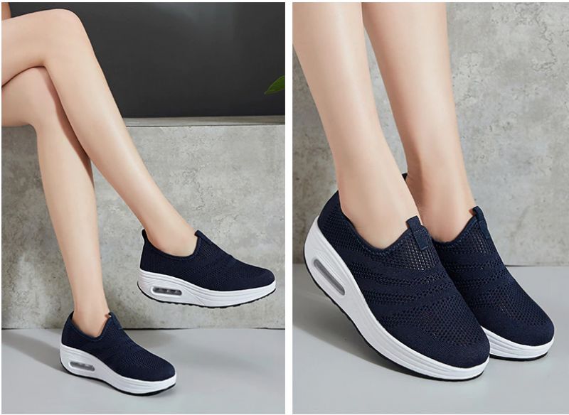 Bennu Damskie Buty Platformowe Do Chodzenia Na Platformie Czarne - Czarny