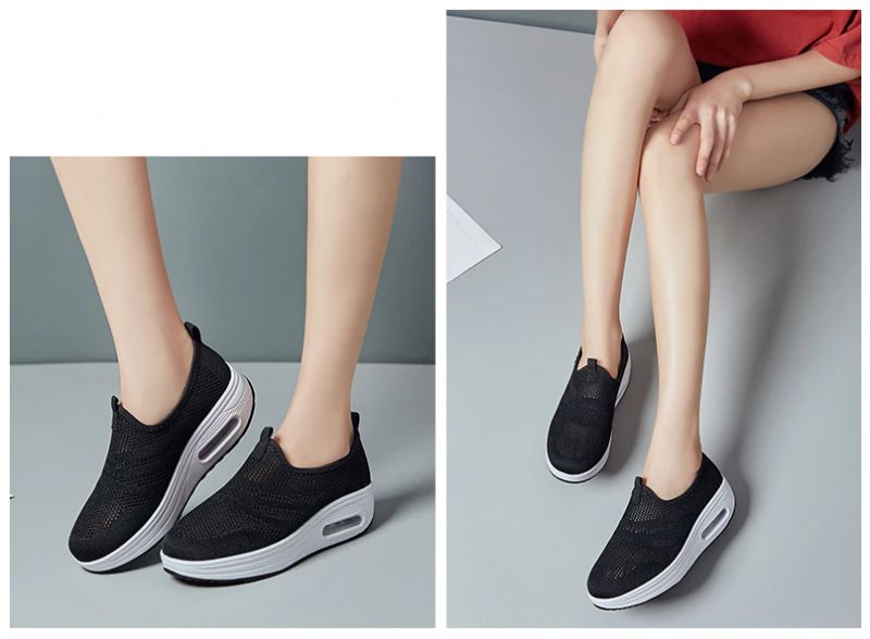 Bennu Damskie Buty Platformowe Do Chodzenia Na Platformie Czarne - Czarny