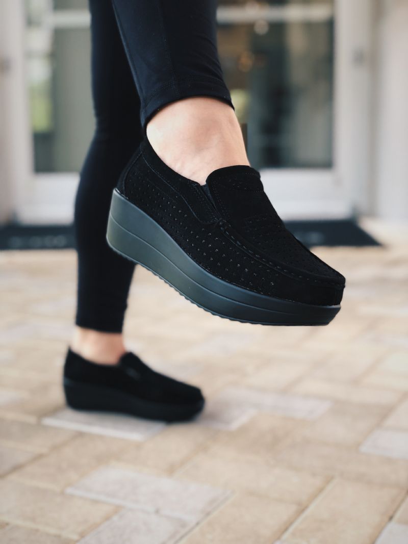 Beth M8 Damskie Buty Na Platformie - Czarny Hollow