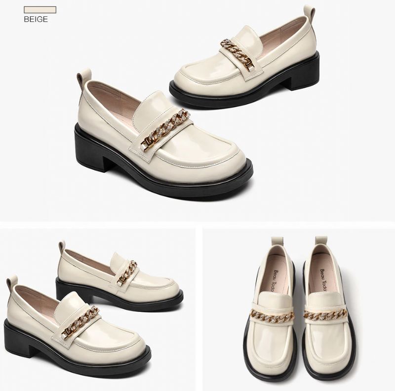 Bianco Damskie Buty Typu Oxford - Beżowy