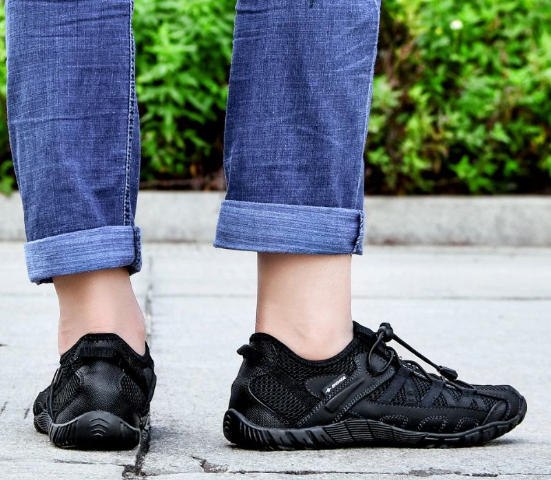 Biel Męskie Buty Trekkingowe Outdoorowe - Czarny