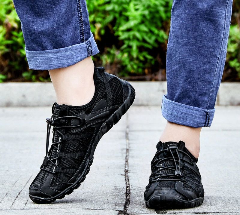 Biel Męskie Buty Trekkingowe Outdoorowe - Czarny