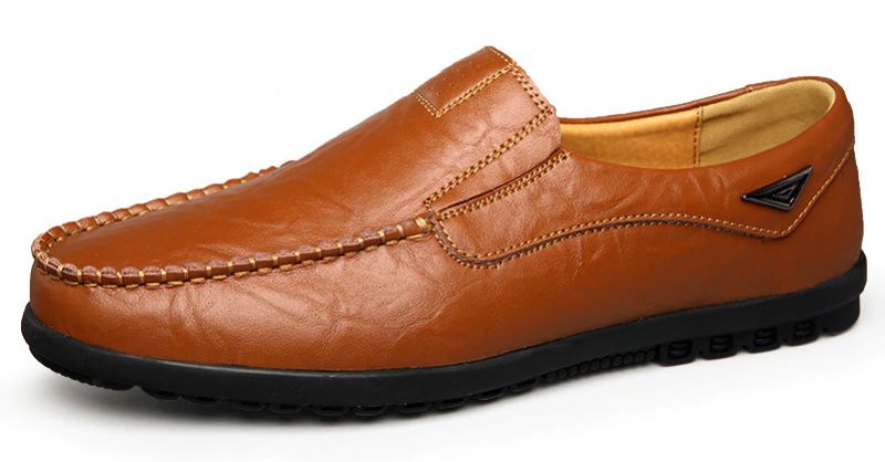 Bob Męskie Mokasyny Eleganckie Buty - Pomarańczowy
