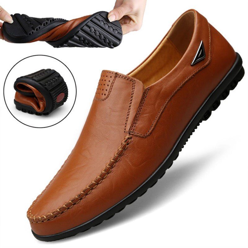 Bob Męskie Mokasyny Eleganckie Buty - Pomarańczowy