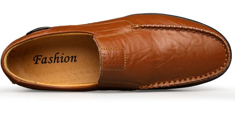 Bob Męskie Mokasyny Eleganckie Buty - Pomarańczowy