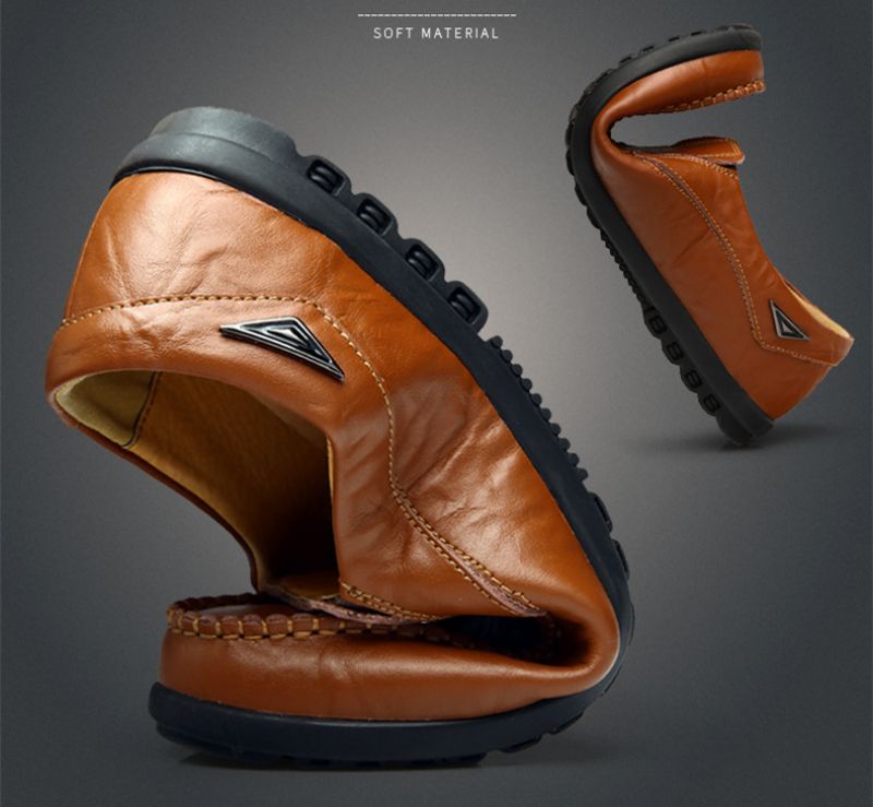Bob Męskie Mokasyny Eleganckie Buty - Pomarańczowy
