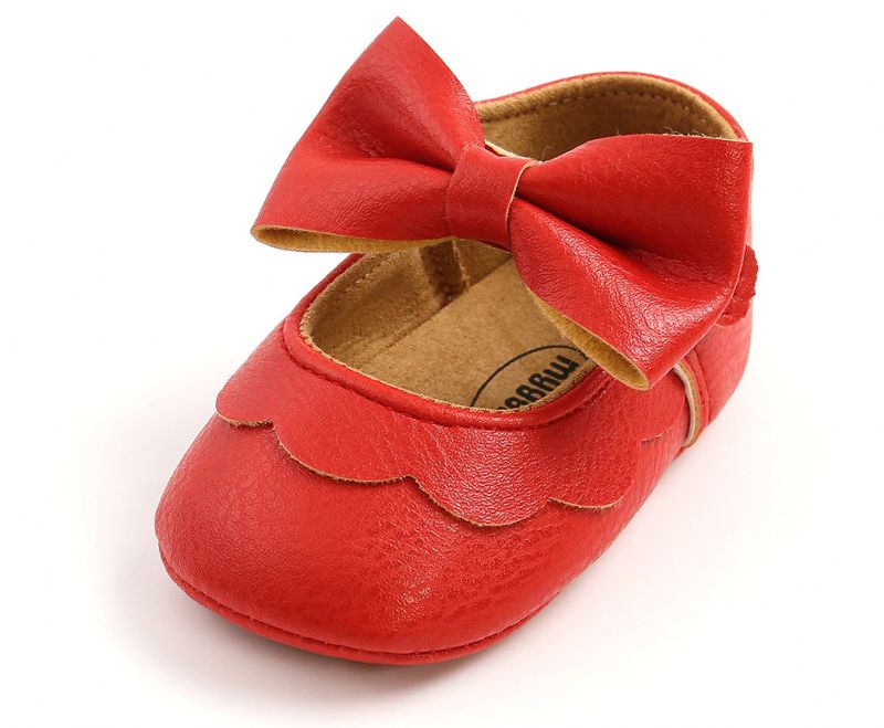 Bonie Niemowlęce Dziewczęce Buty Płaskie - Czerwony
