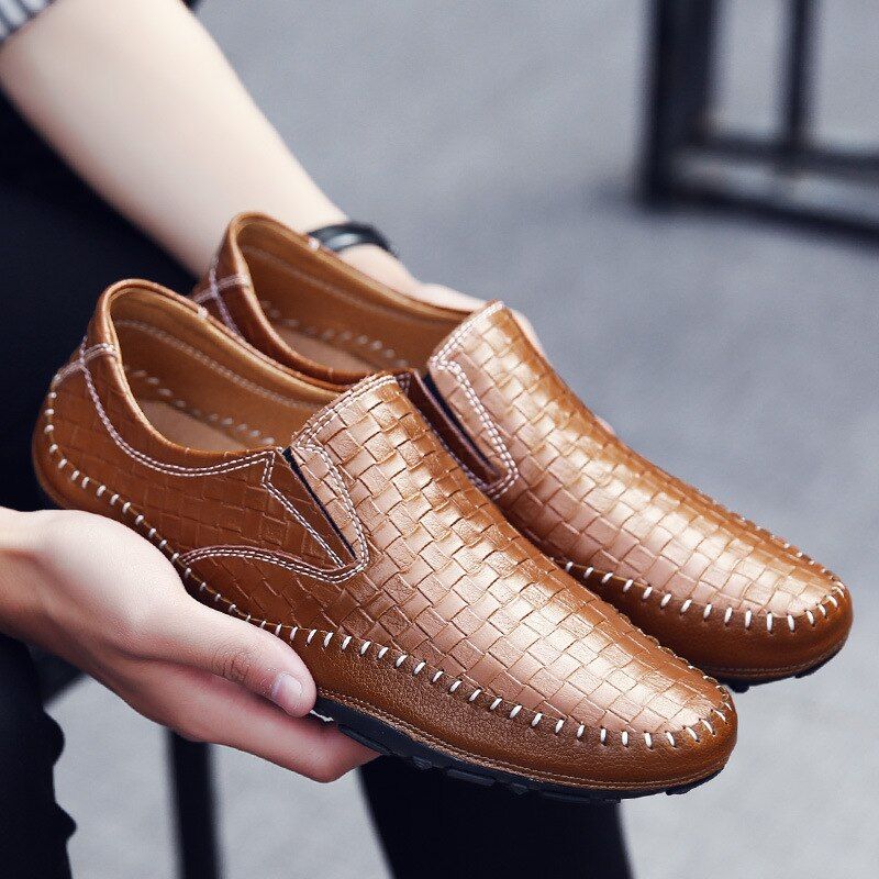 Borgon Męskie Mokasyny Casualowe Buty - Czarny