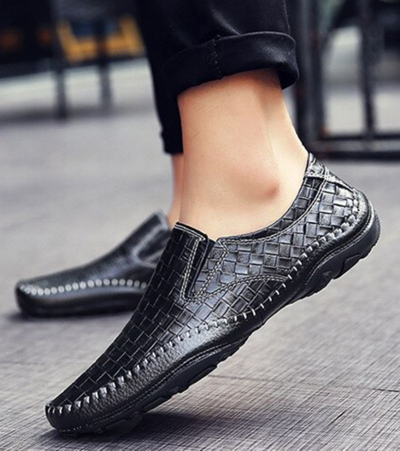 Borgon Męskie Mokasyny Casualowe Buty - Czarny