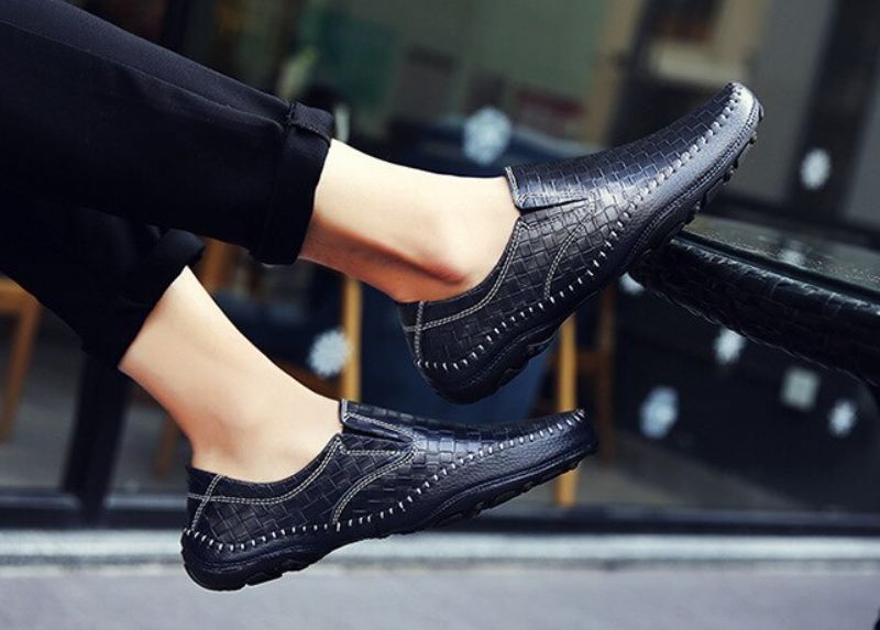 Borgon Męskie Mokasyny Casualowe Buty - Czarny