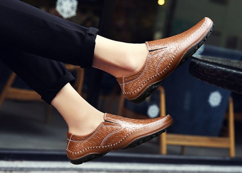 Borgon Męskie Mokasyny Casualowe Buty - Czarny