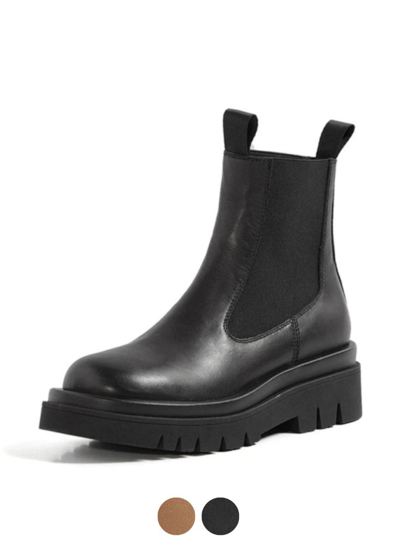 Borja Damskie Czarne Buty Na Platformie