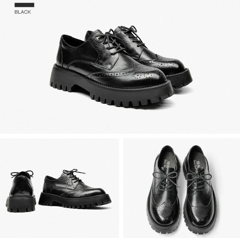 Boston Damskie Buty Typu Oxford - Czarny