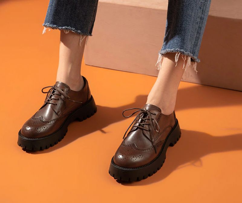 Boston Damskie Buty Typu Oxford - Czarny