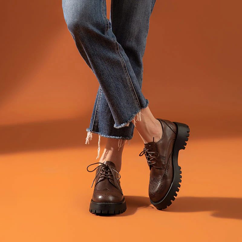 Boston Damskie Buty Typu Oxford - Czarny