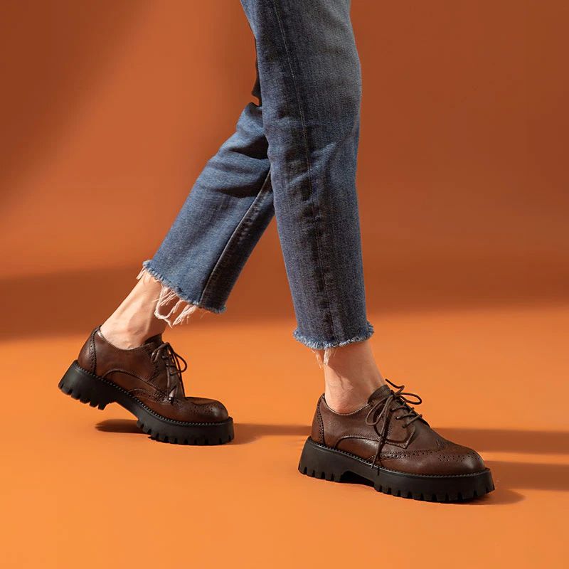Boston Damskie Buty Typu Oxford - Czarny