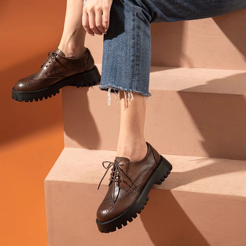 Boston Damskie Buty Typu Oxford - Czarny