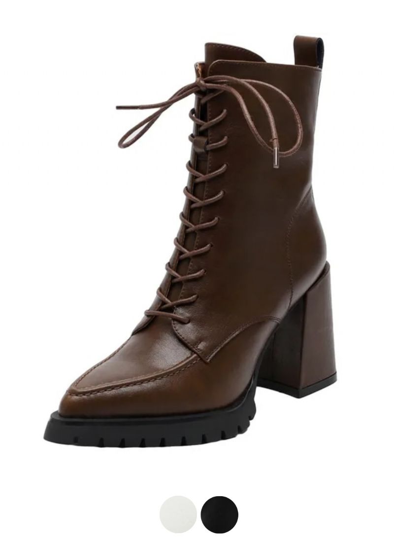 Botki Damskie Genesis Thick High Heels Ankle Boots