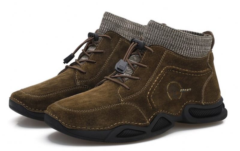 Brauner Męskie Buty Zimowe - Czarne