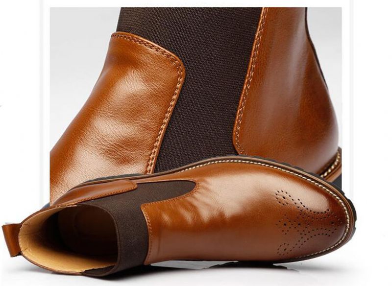 Buty Chelsea Męskie Yony - Brązowy