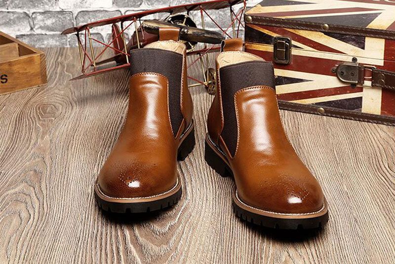 Buty Chelsea Męskie Yony - Brązowy