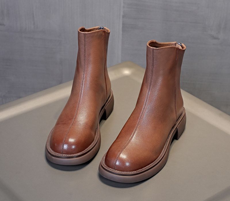 Buty Damskie Azua Leather - Brązowy futro