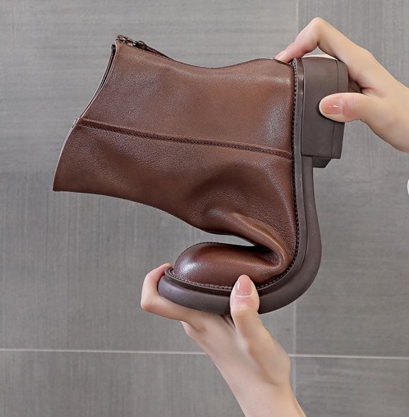 Buty Damskie Azua Leather - Brązowy futro