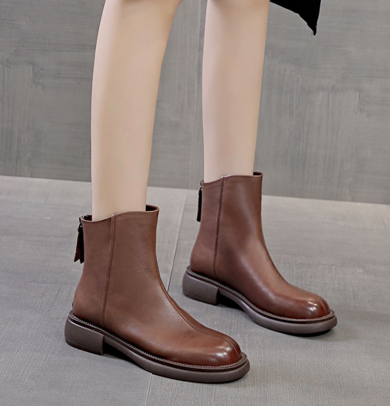 Buty Damskie Azua Leather - Brązowy futro