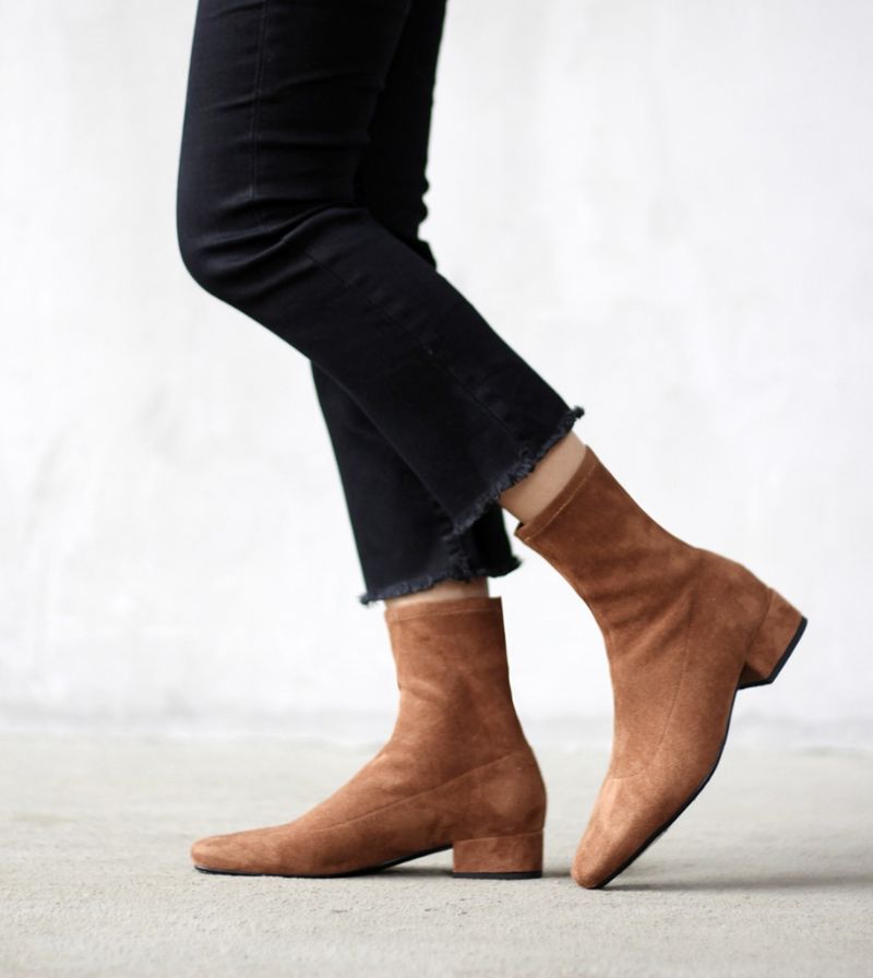 Buty Damskie Bevin Velvet Stretch - khaki